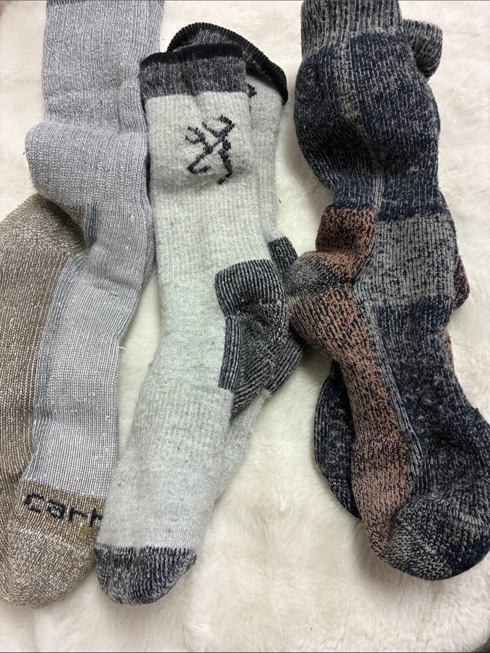Avalanche Men's Casual Crew Socks in Gray, Dark Gray & Brown Mix